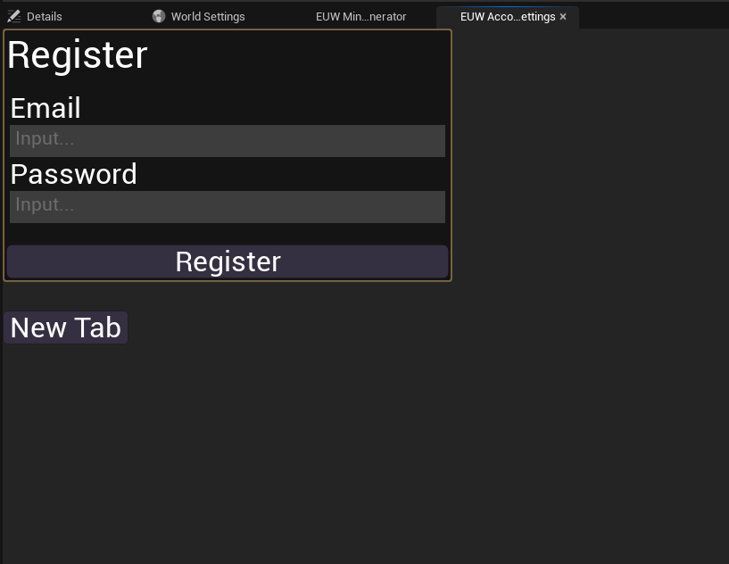 Register screen