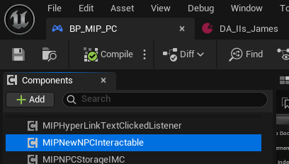 Add component to BP_MIP_PC