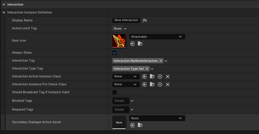 Configure definition asset