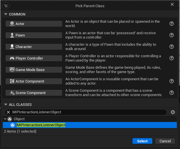 Create listener blueprint